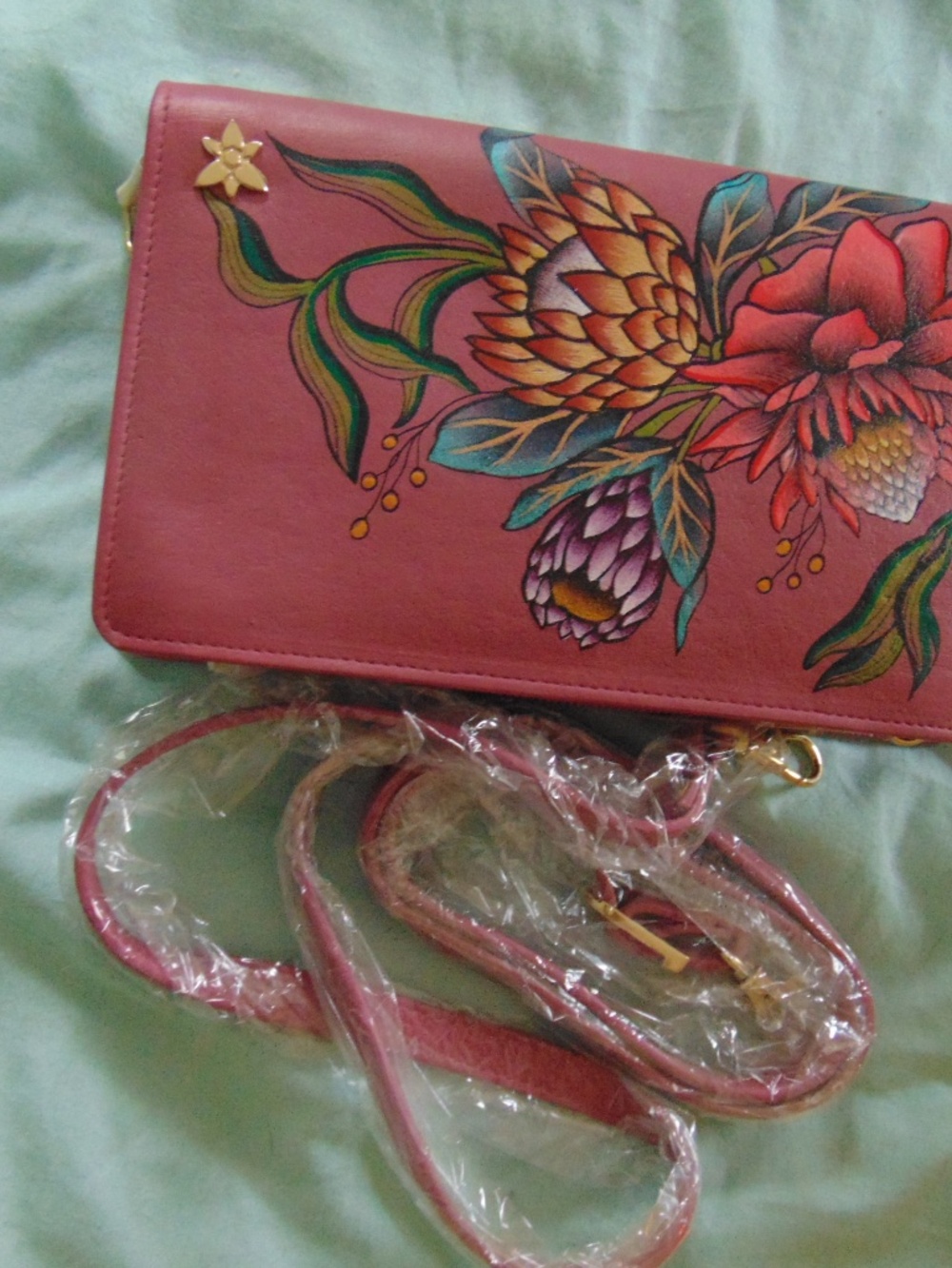 Anuschka hand painted shoulder purse- Brand new with tags, stop, pouch